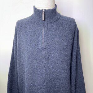 BANANA REPUBLIC Italian Wool Blend Half-Zip Sweater Men's Size XXL Gray